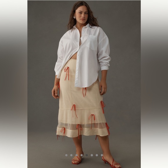 Maeve Ribbon Pencil Midi Skirt - Picture 5 of 13